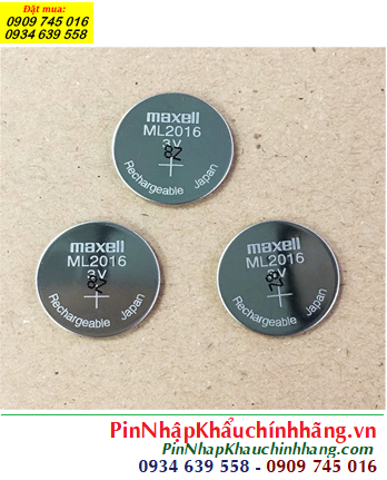 Maxell ML2016 (20mmx1.6mm), Pin sạc 3v lithium Maxell ML2016 chính hãng, Xuất xứ Nhật 